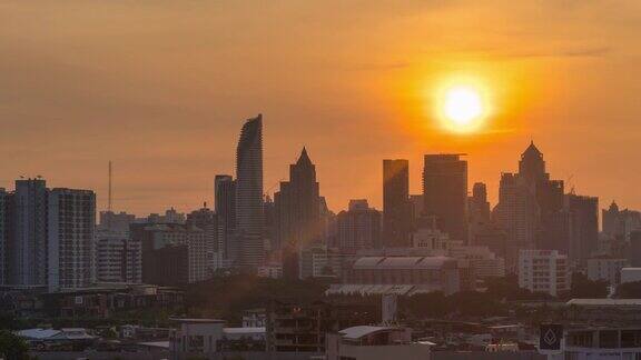 4K延时:日出时曼谷市中心