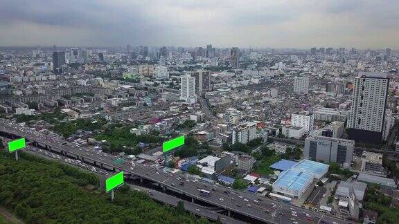 泰国市区道路交通鸟瞰图