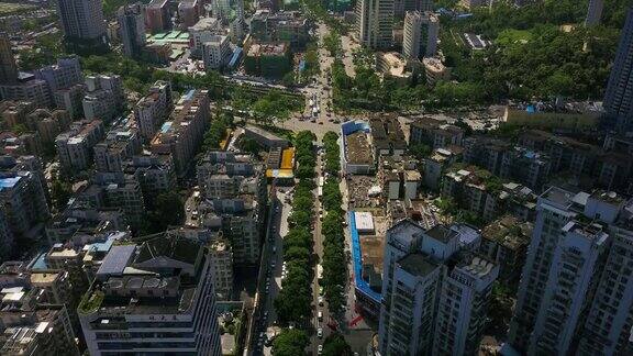 珠海市景晴天屋顶航拍全景4k中国