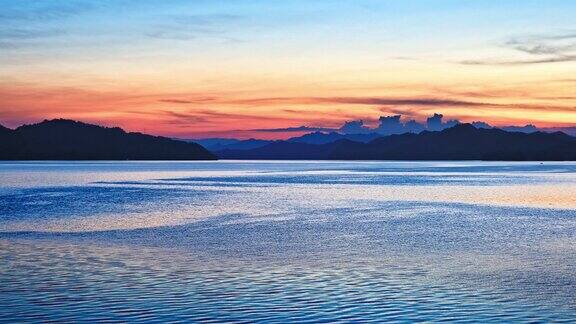 千岛湖日落的自然风光