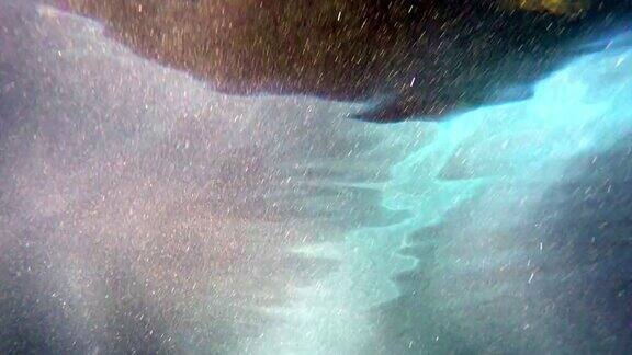 在太平洋明亮的光线下潜水