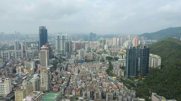 晴朗的一天珠海城市景观航拍全景4k中国