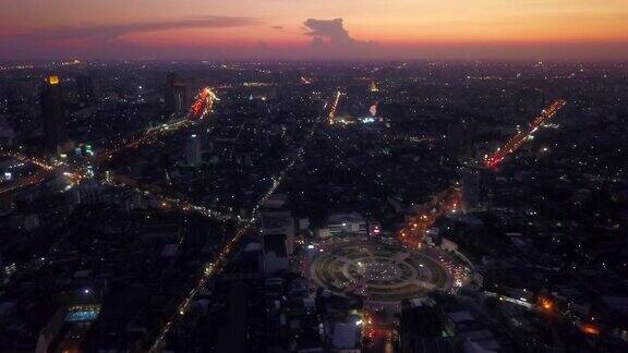空中日落曼谷的照片