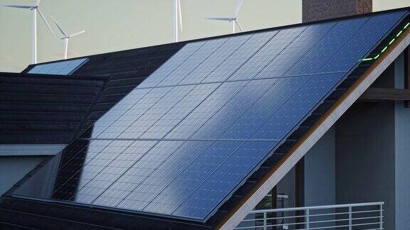 太阳能电池板屋-4K分辨率