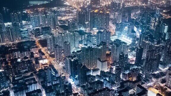 香港商业区域智慧城市夜景
