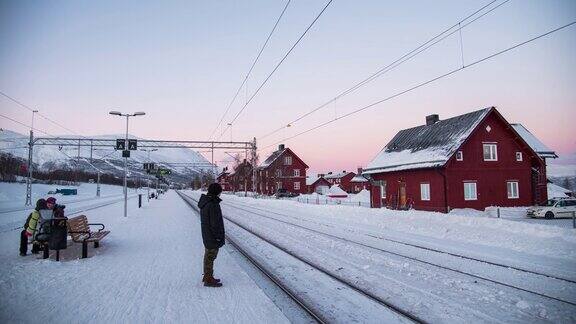 瑞典阿比斯科国家公园的火车站