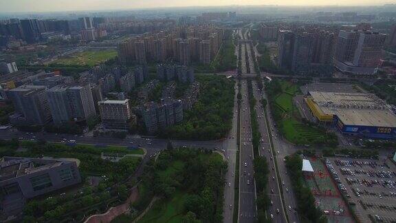 中国四川成都的鸟瞰图