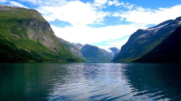 美丽的大自然挪威洛瓦内特湖