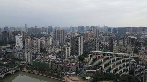 航拍中国成都的城市风景