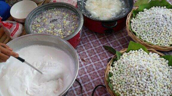 传统的泰国甜品曼谷的街头小吃