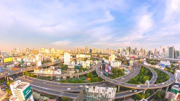 4k时间流逝的高速公路高速公路和高速公路在泰国曼谷市