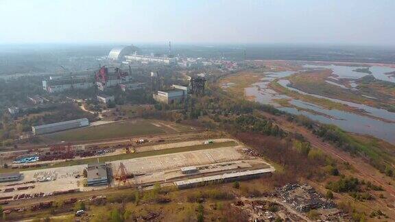 乌克兰切尔诺贝利核电站鸟瞰图