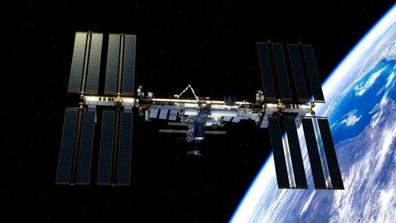 4k国际空间站旋转其太阳能电池板