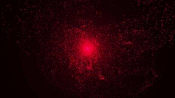 4K红色抽象背景与光粒子