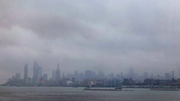 纽约-时间流逝-云经过曼哈顿中城