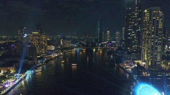 夜景泰国曼谷湄南河