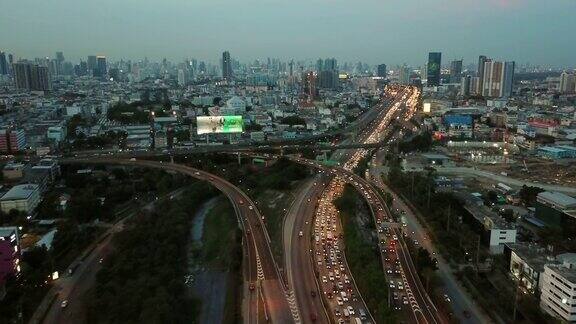 曼谷鸟瞰图曼谷市区交通泰国