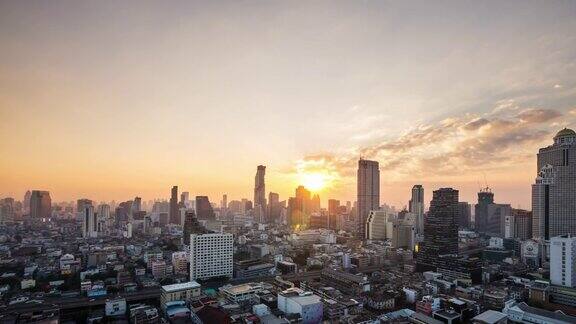 时间流逝的观点曼谷城市在日出泰国