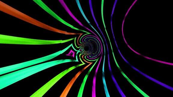穿越数字隧道Sifi涡旋背景动画穿越宇宙的太空隧道虫洞未来时间旅行概念以光速穿越超空间隧道