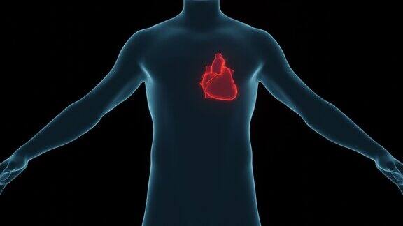 人类心脏诊断通过人工智能技术科幻小说3d渲染