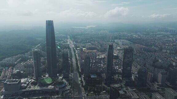 东莞市中心的高层建筑