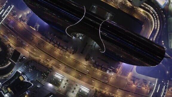 中国苏州夜间无人机拍摄