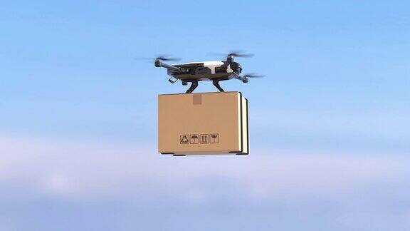 送货无人机自动送货机器人商务空中运输概念