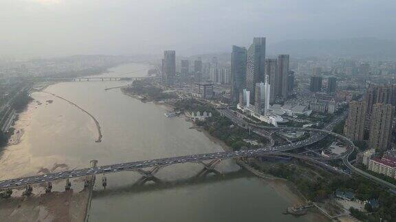 航拍福州城市建筑景观