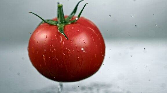 番茄掉在湿桌子上