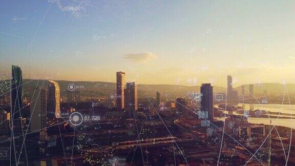 通信网络概念智能城市图形用户界面