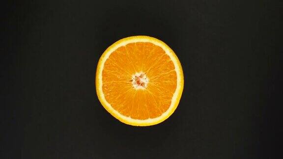 圆形新鲜多汁切片柑橘橙旋转健康饮食