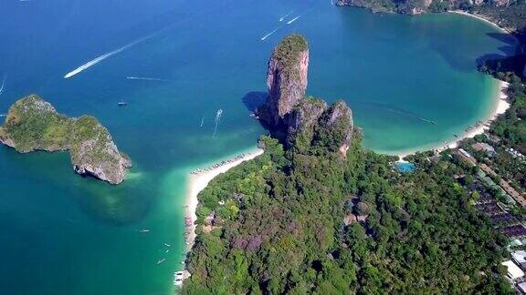 泰国甲米省的拉伊海滩鸟瞰图