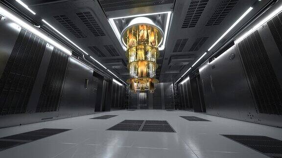 量子计算机实验室整个房间拍4K