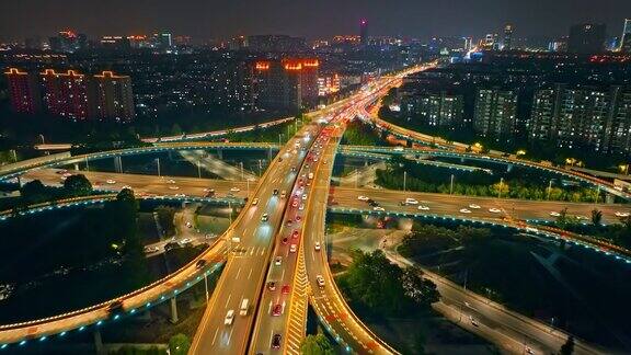 苏州城市高速公路立交桥鸟瞰图