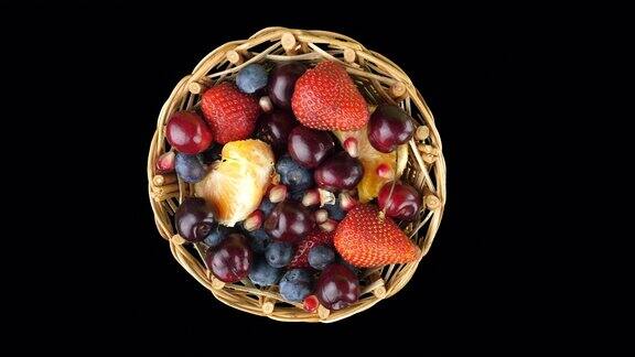 装有水果和浆果的篮子(alpha通道)