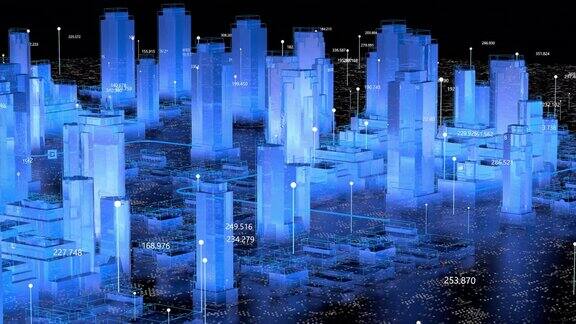 科技数字背景城市