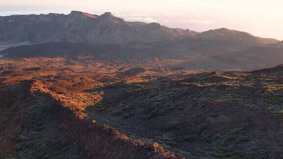 鸟瞰图泰德火山熔岩场特内里费岛加那利群岛