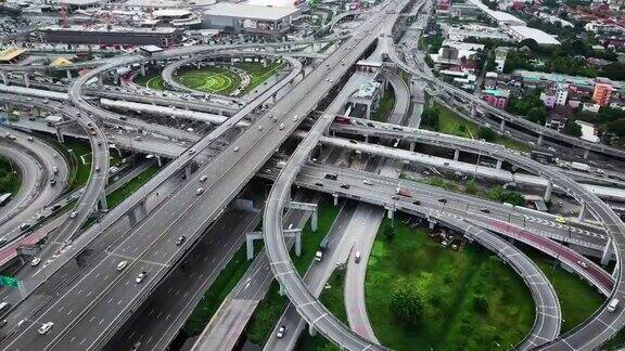 泰国城市道路交通鸟瞰图