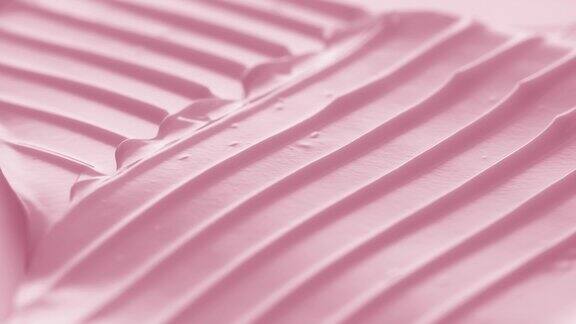 微距转盘三角架拍摄的粉红色美容霜
