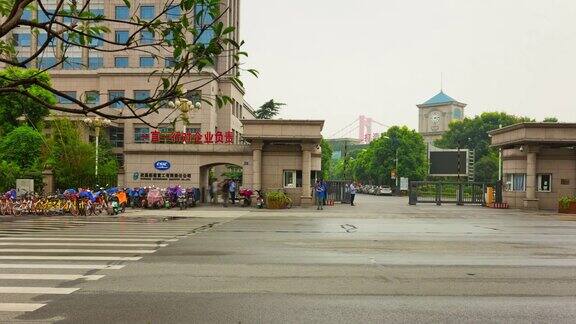 武汉城市白天时间交通街道全景4k时间流逝中国