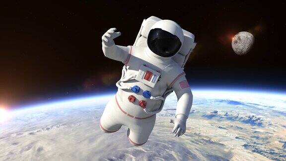 宇航员飞越地球-近距离