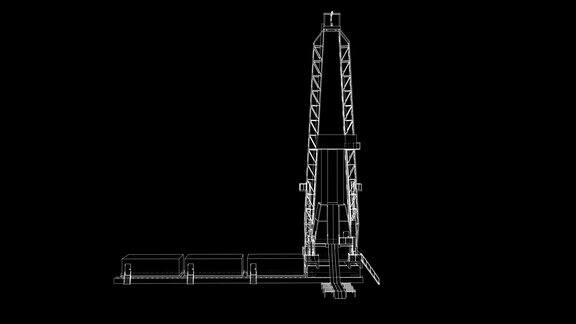 动画旋转的石油钻机