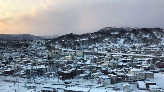 日本北海道小樽城雪景