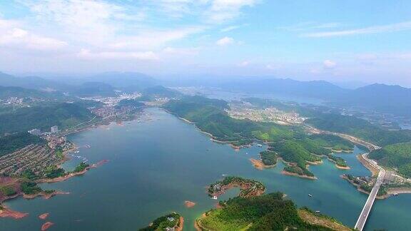 杭州千岛湖鸟瞰图