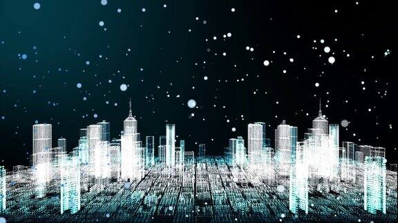 智慧城市动力数字技术为未来智慧城市和商业城市三维渲染模拟建筑