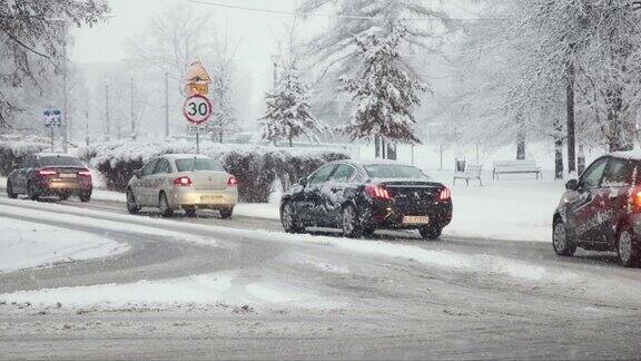波兰克拉科夫冬季十字路口