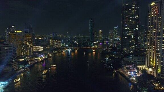 夜景泰国曼谷湄南河