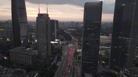 中国东莞城市街道夜景