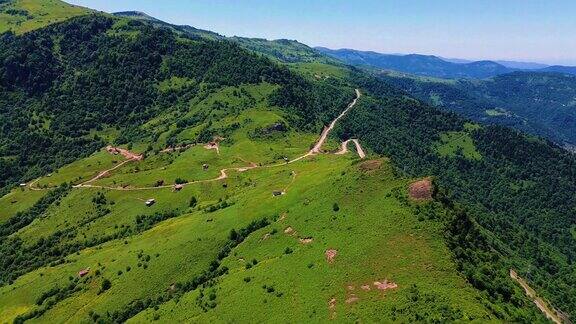 土耳其黑海地区特拉布宗市凯卡拉县扎格鲁普高地原始无人机拍摄