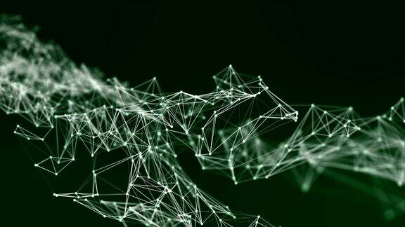 绿色背景下的神经丛三维抽象网络与连接技术科学背景